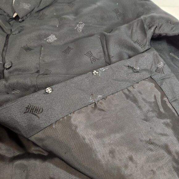 Vintage Plum Blossom Asian Chinese Jacket Black Mens Size Medium - Picture 10 of 12